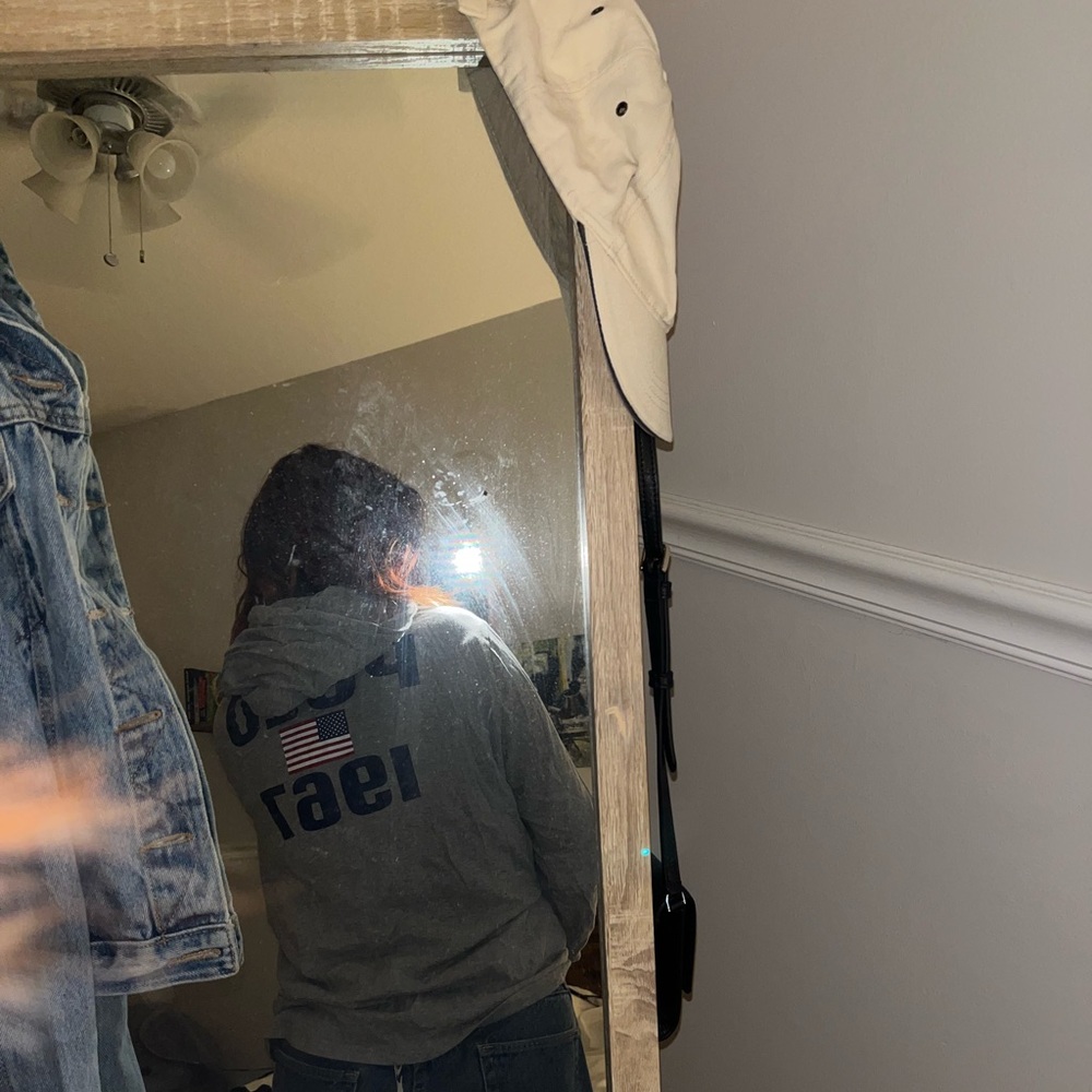 Large, Grey vintage Ralph Lauren Polo hooded Shirt